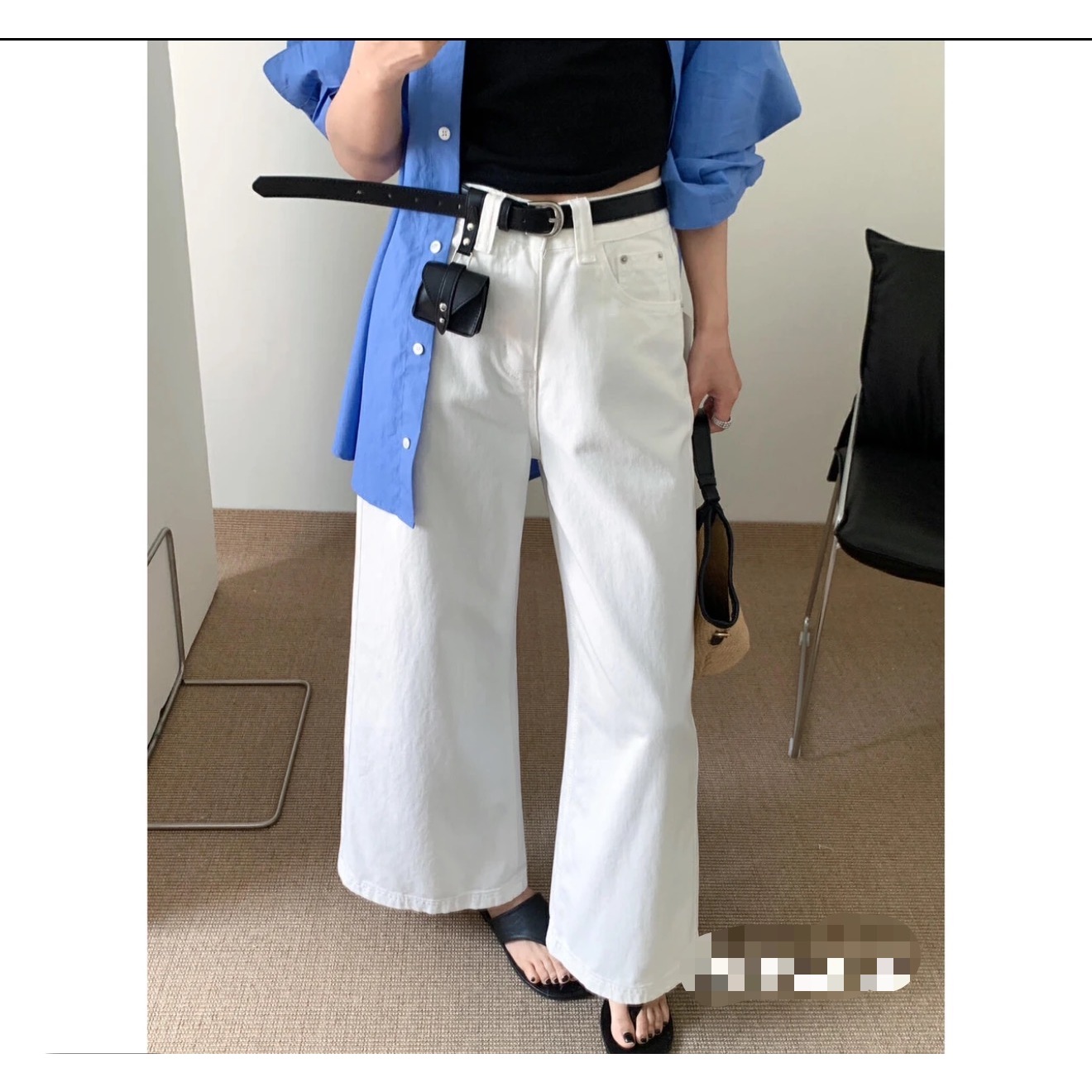 【坦姐严选 实体品质】夏季新款时尚百搭9分直筒裤66680