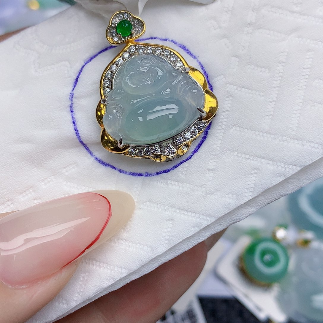 翡翠银S925镶嵌颈饰