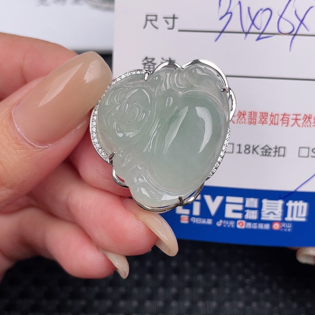 翡翠银S925镶嵌颈饰吊坠