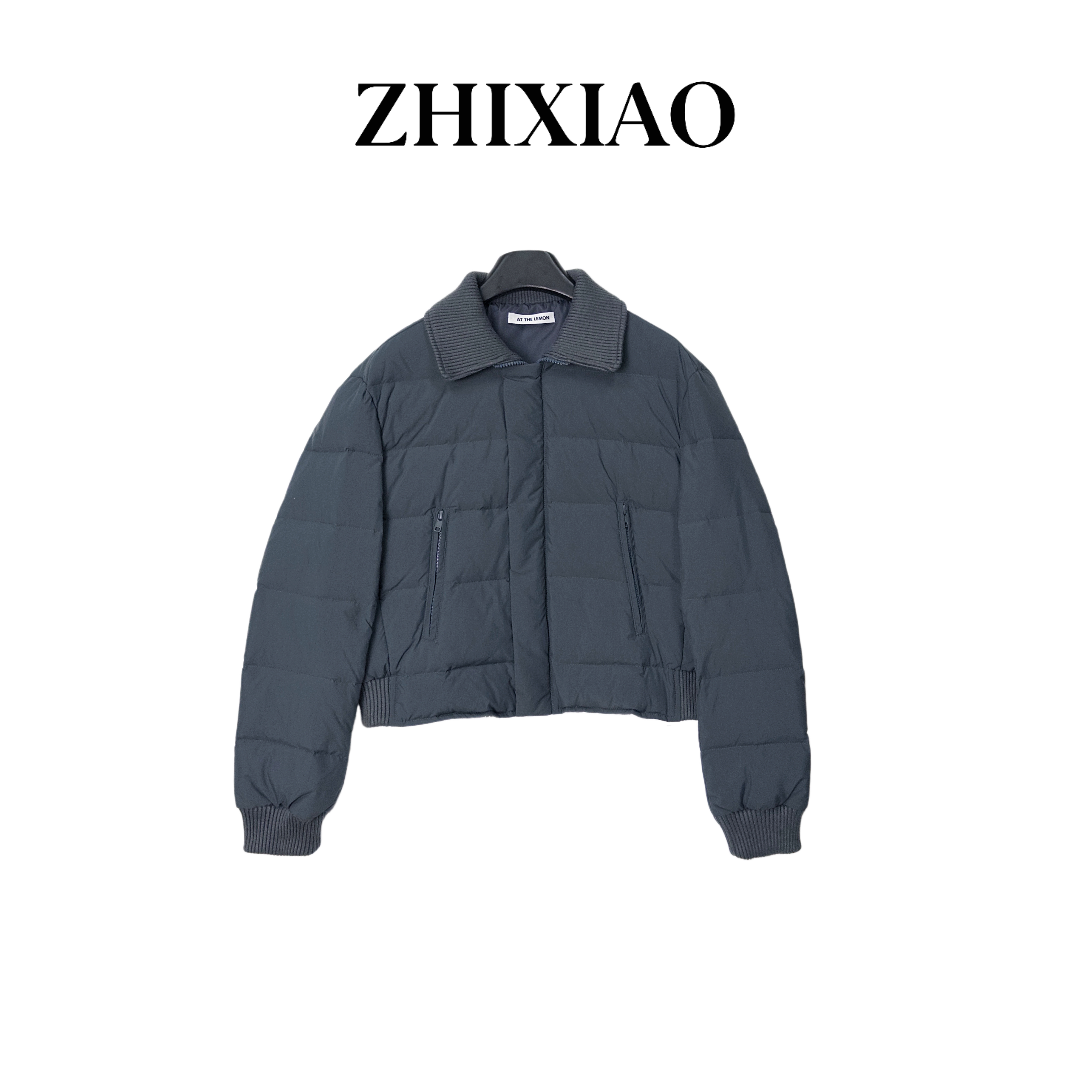 【ZHIXIAO】秋冬新款：针织领拉链羽绒服0693