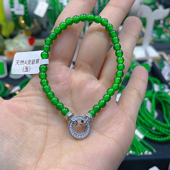 翡翠手链未镶嵌黄阳绿5手链