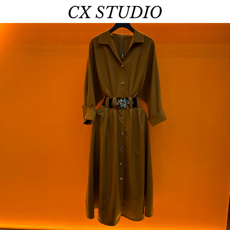 编码27 经典收腰轻奢气质时尚秋季连衣裙(定制女装）GL6830