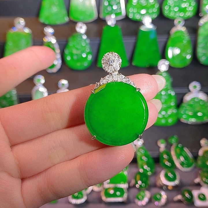 翡翠银S925镶嵌颈饰