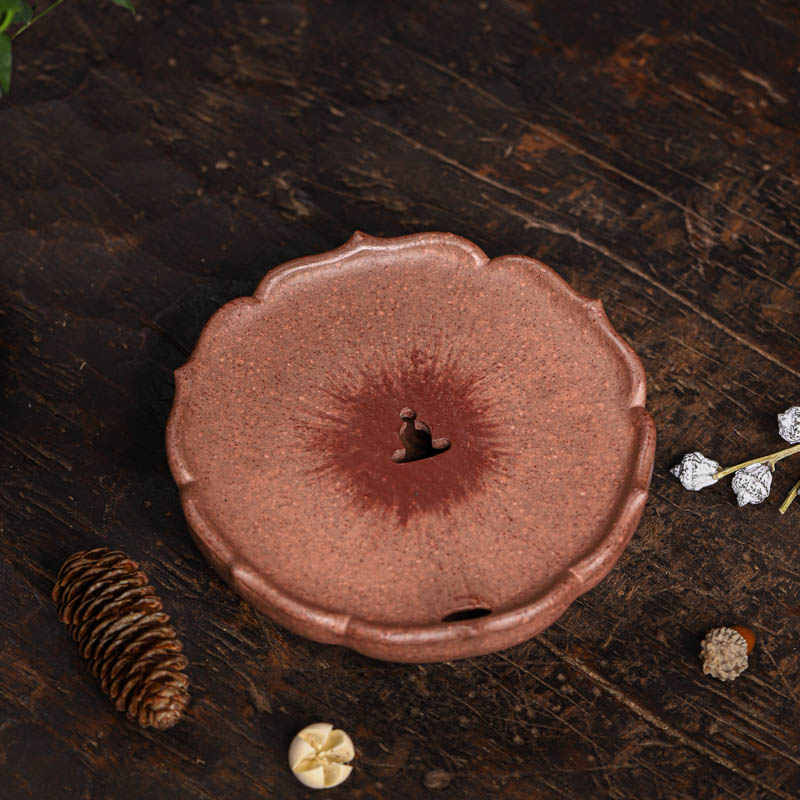 佛壶承  桃花泥莲花手工壶承