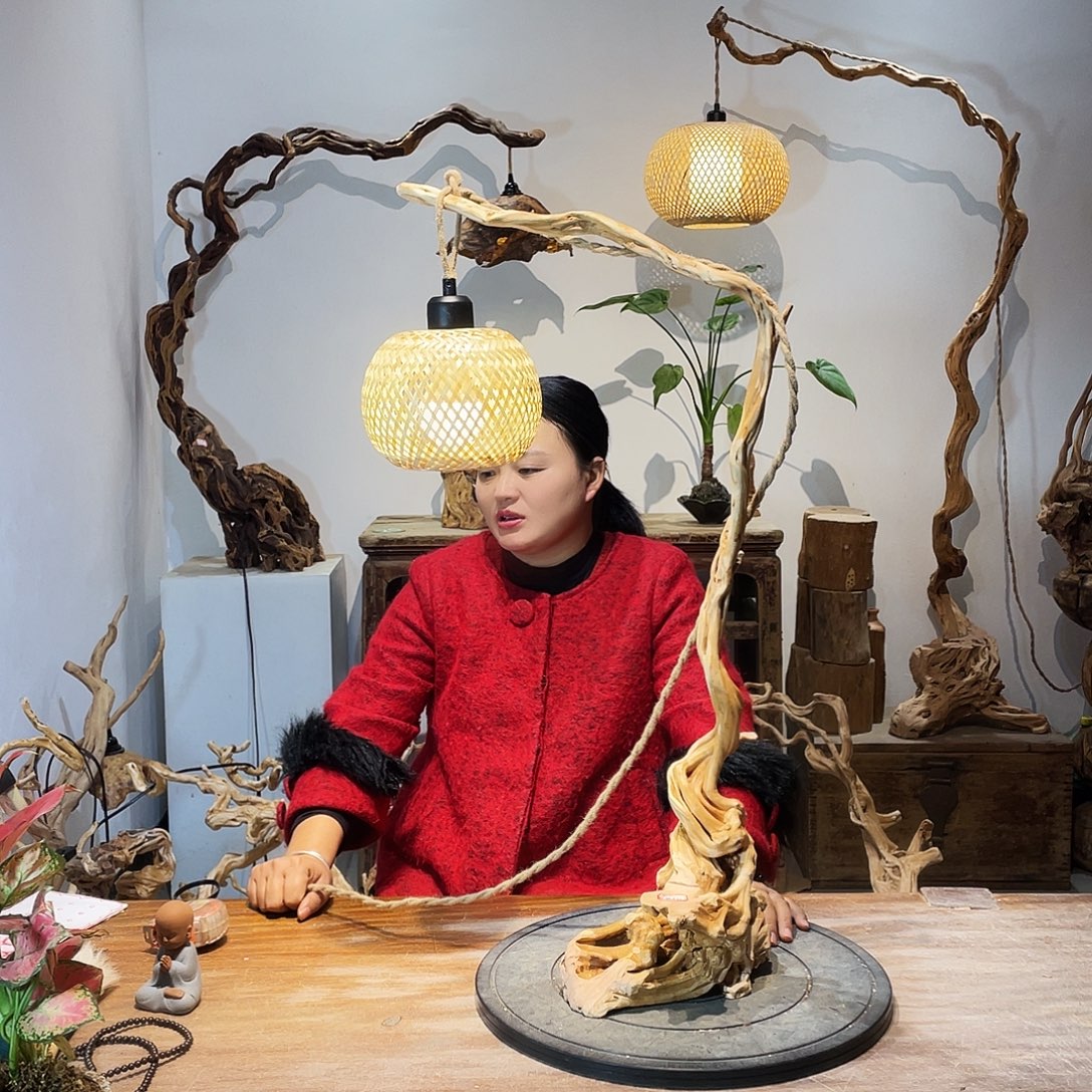 桑***3天然根雕陶制艺术品
