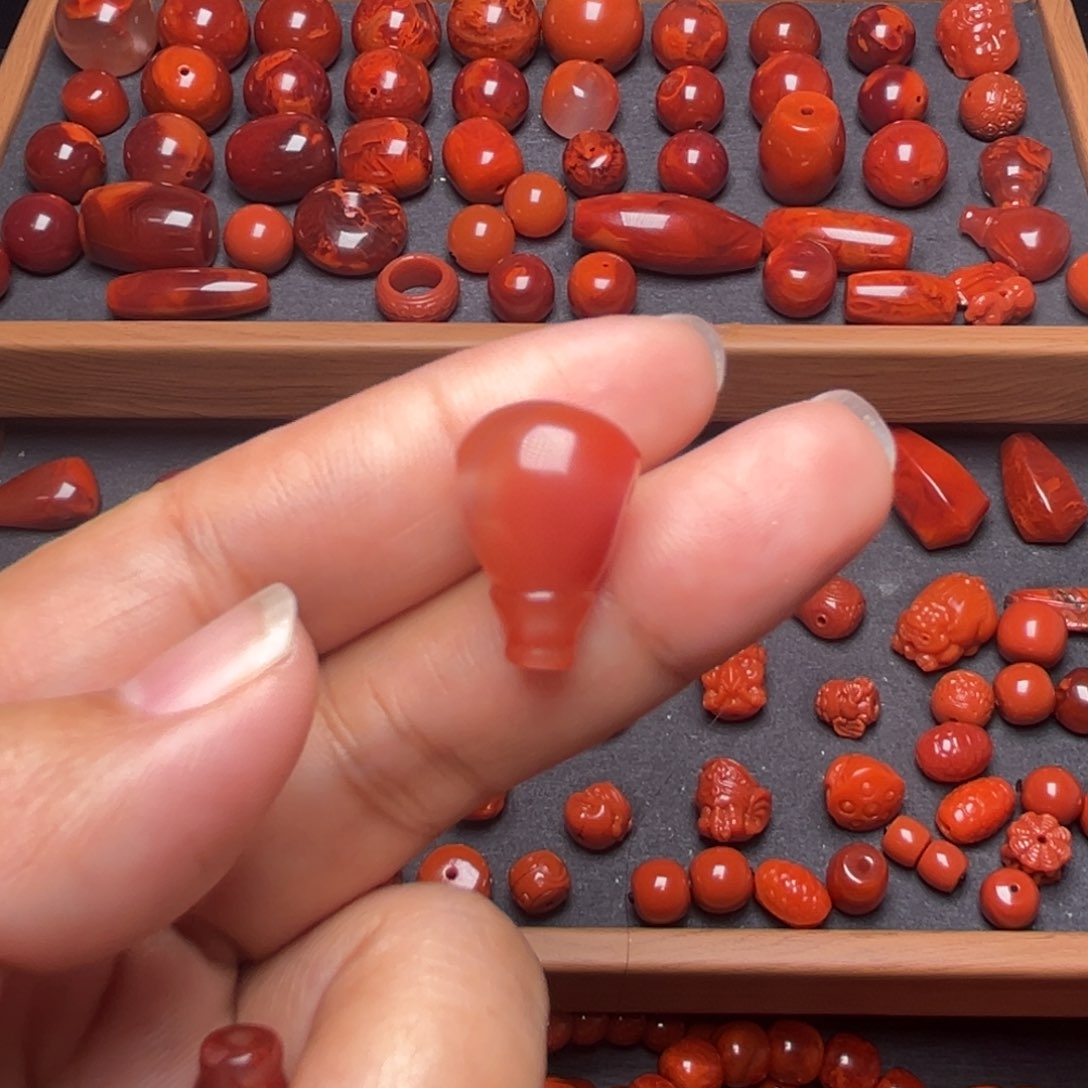 南红玛瑙配饰未镶嵌～*白三通