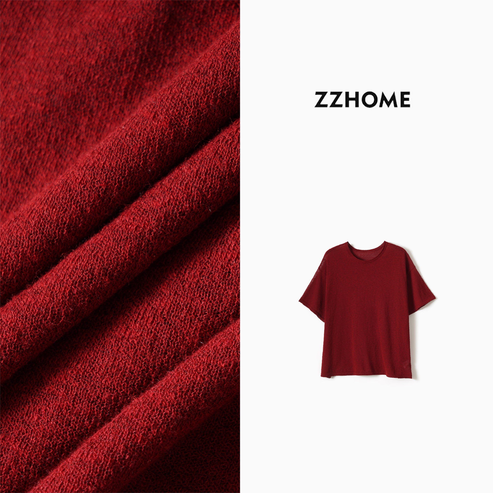 ZOZOHOME|慵懒风纯色休闲圆领宽松百搭薄款夏季短袖T恤q174214p