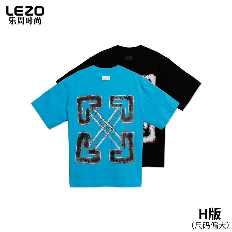 LEZO乐周时尚男装短袖圆领T恤L25234301