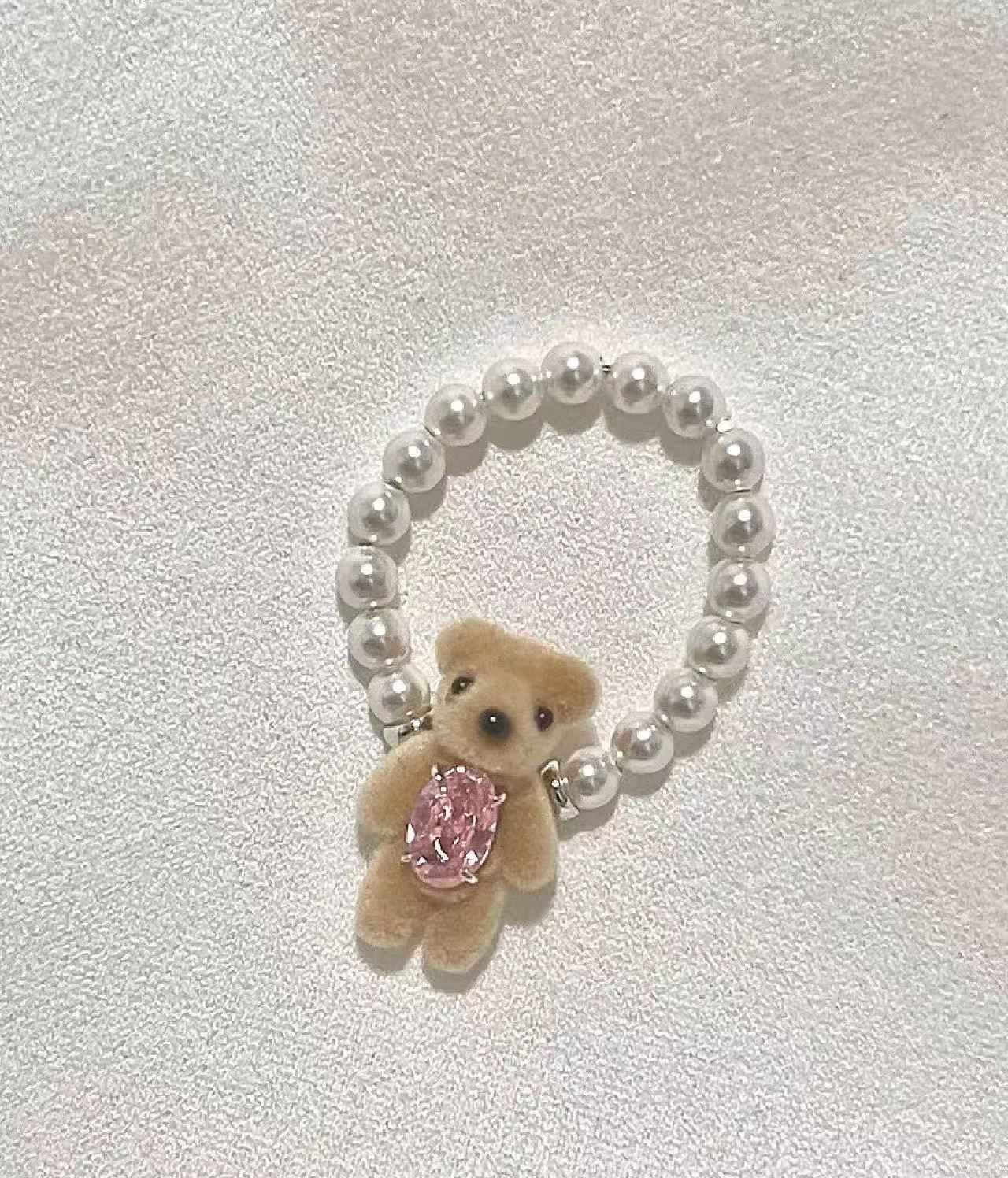 非金属仿珍珠戒指 珍珠乐园系列  粉钻 白钻小米珠戒环