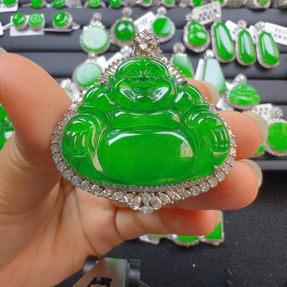 翡翠银S925镶嵌颈饰