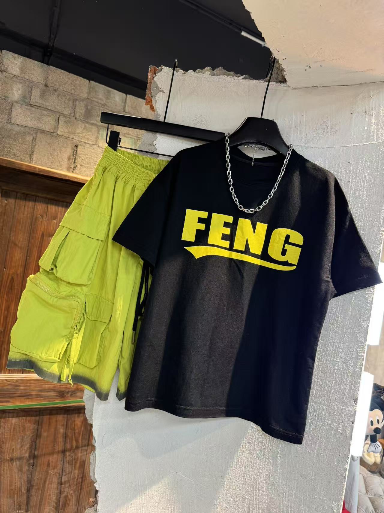 吾 2025【Y】4月14日 儿童男童女童时尚黑色字母短袖T恤3095-