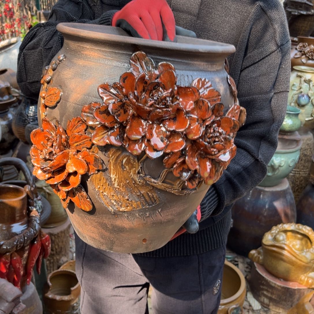 红陶高31口25有孔瑕