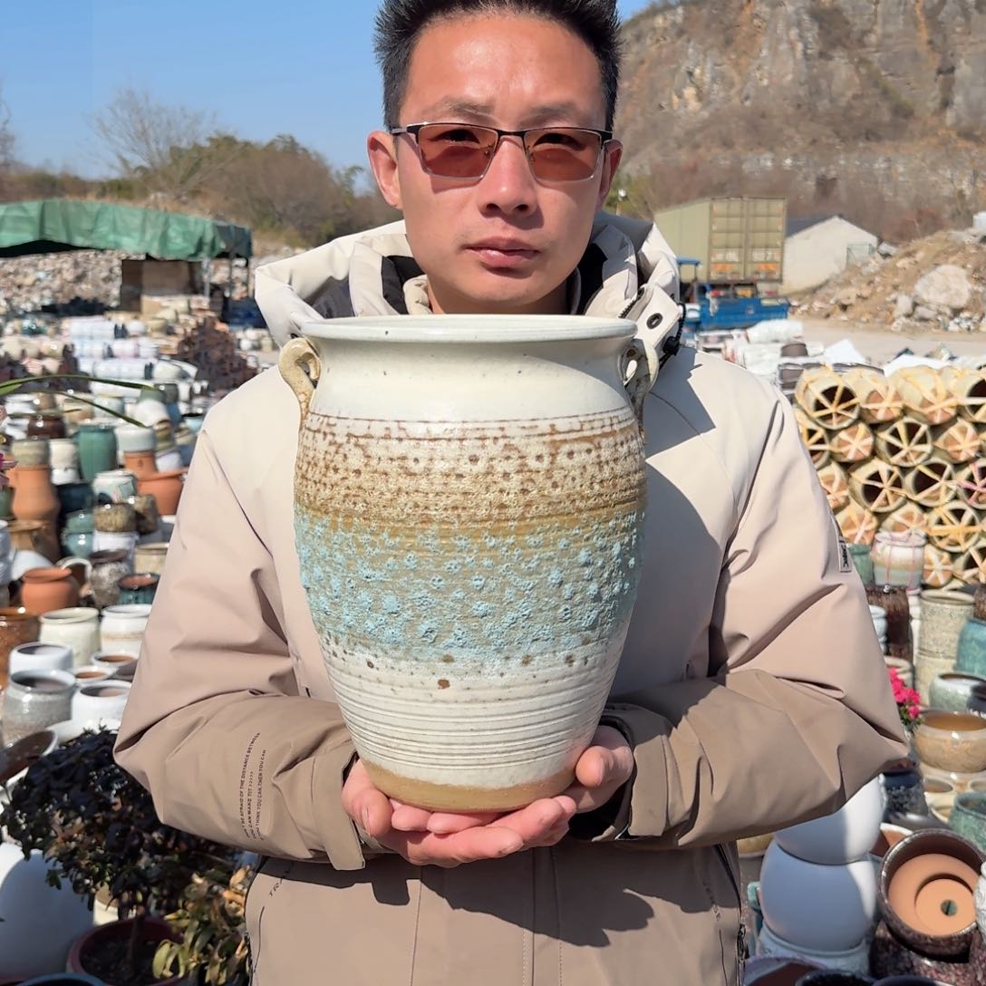 紫砂花盆口20高28.5（一个泡泡三色