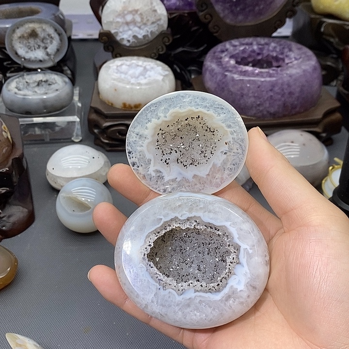 紫晶摆件未镶嵌聚宝盆