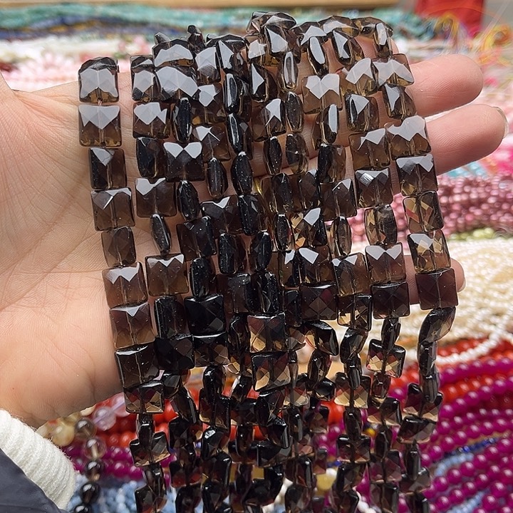 玛瑙/玉髓珠宝半成品未镶嵌一条10mm茶晶