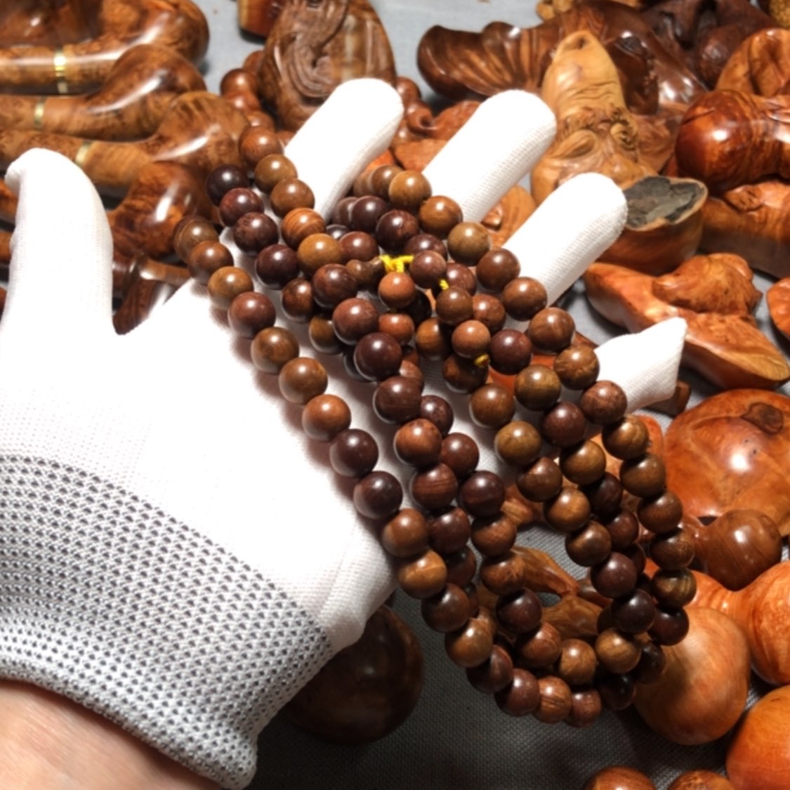 【闪购商品】木麻梨疙瘩火琉璃手把件