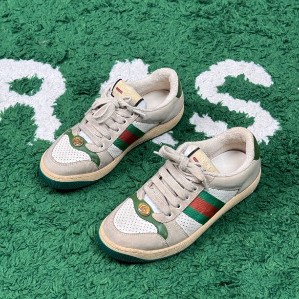 99新 GUCCI/古驰 脏脏鞋灰绿 做旧款 36.5码