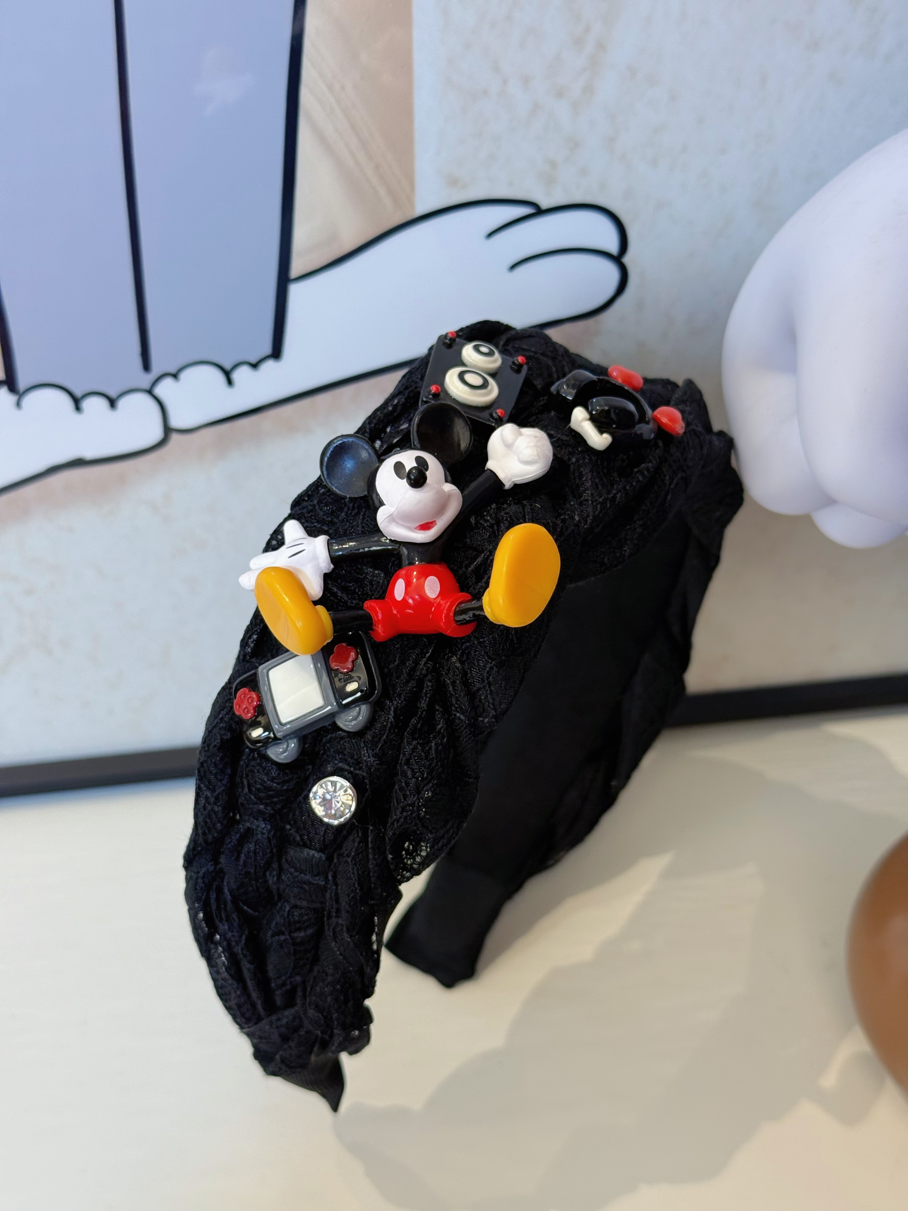 23145黑色立体米老鼠宽发箍