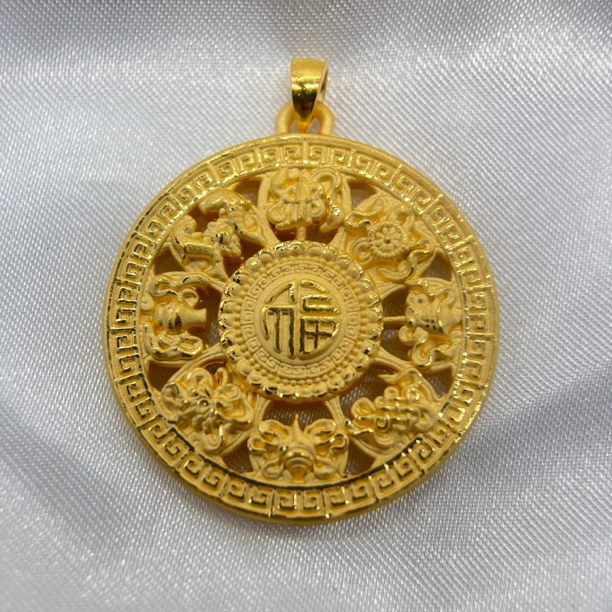 足金饰品/新款八宝罗盘瓜子扣/9.45/1A5A0838/h
