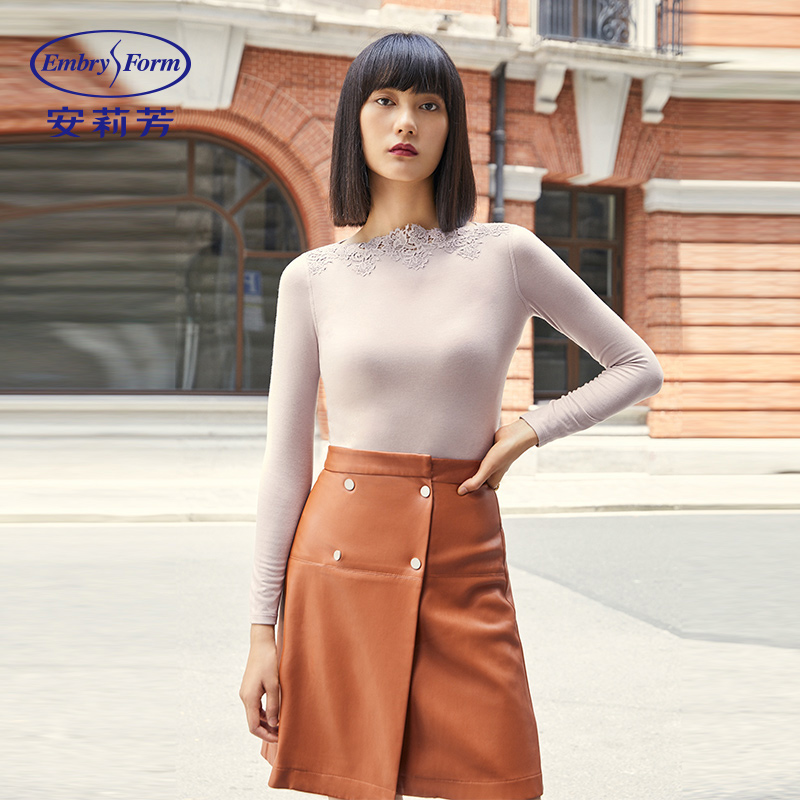 【KK专属】安莉芳女士蕾丝修身加厚美体秋衣暖肤衣ED00200