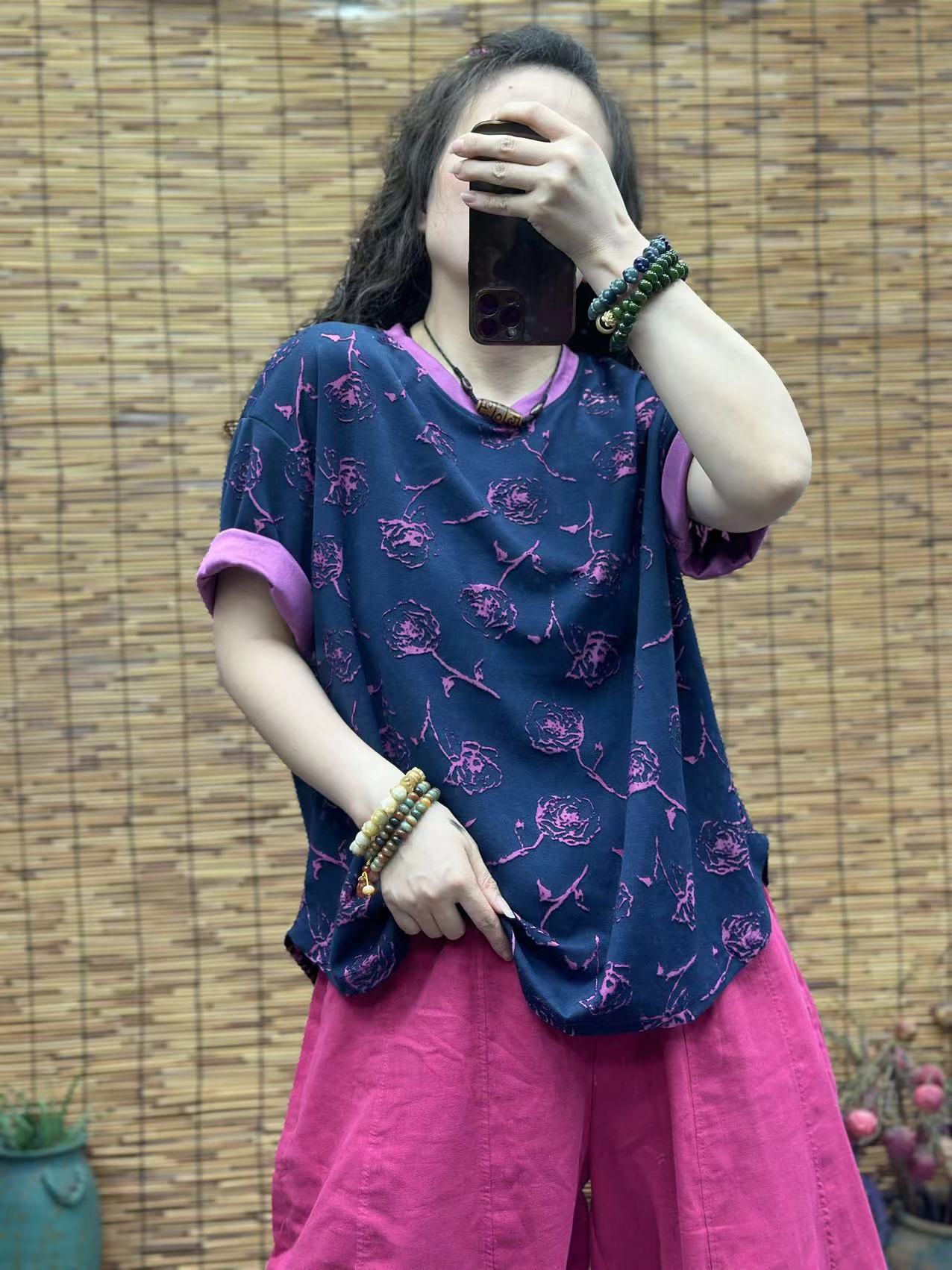 HY    撞色烧花T恤