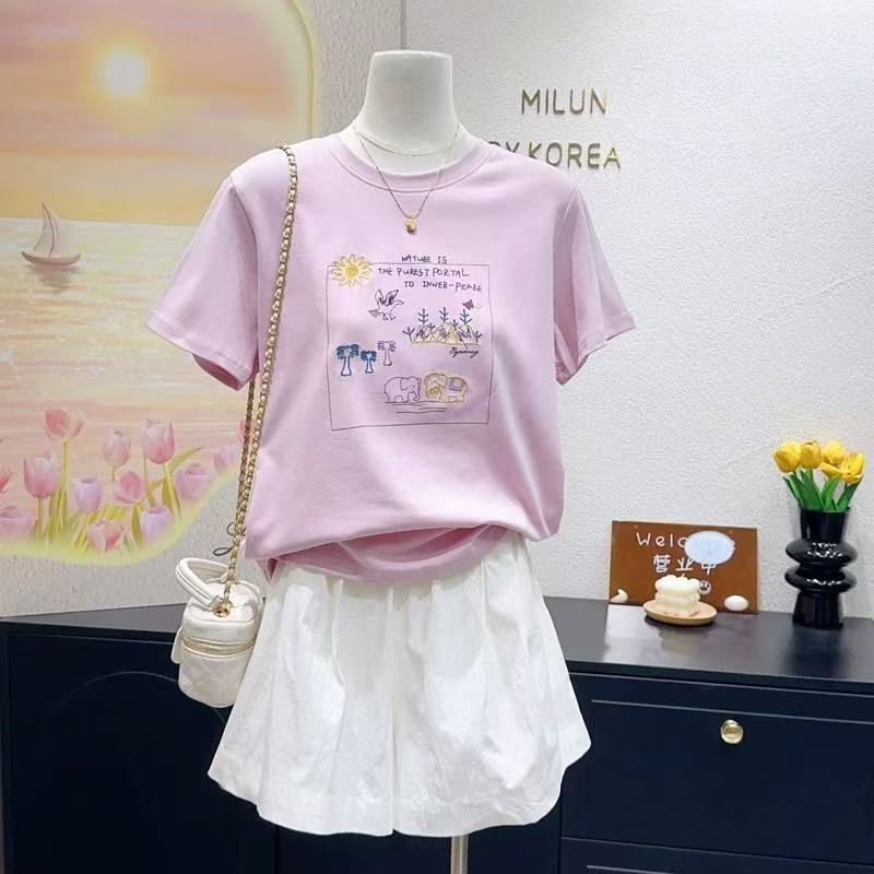 6828刺绣大象短袖（均码衣长60左右）