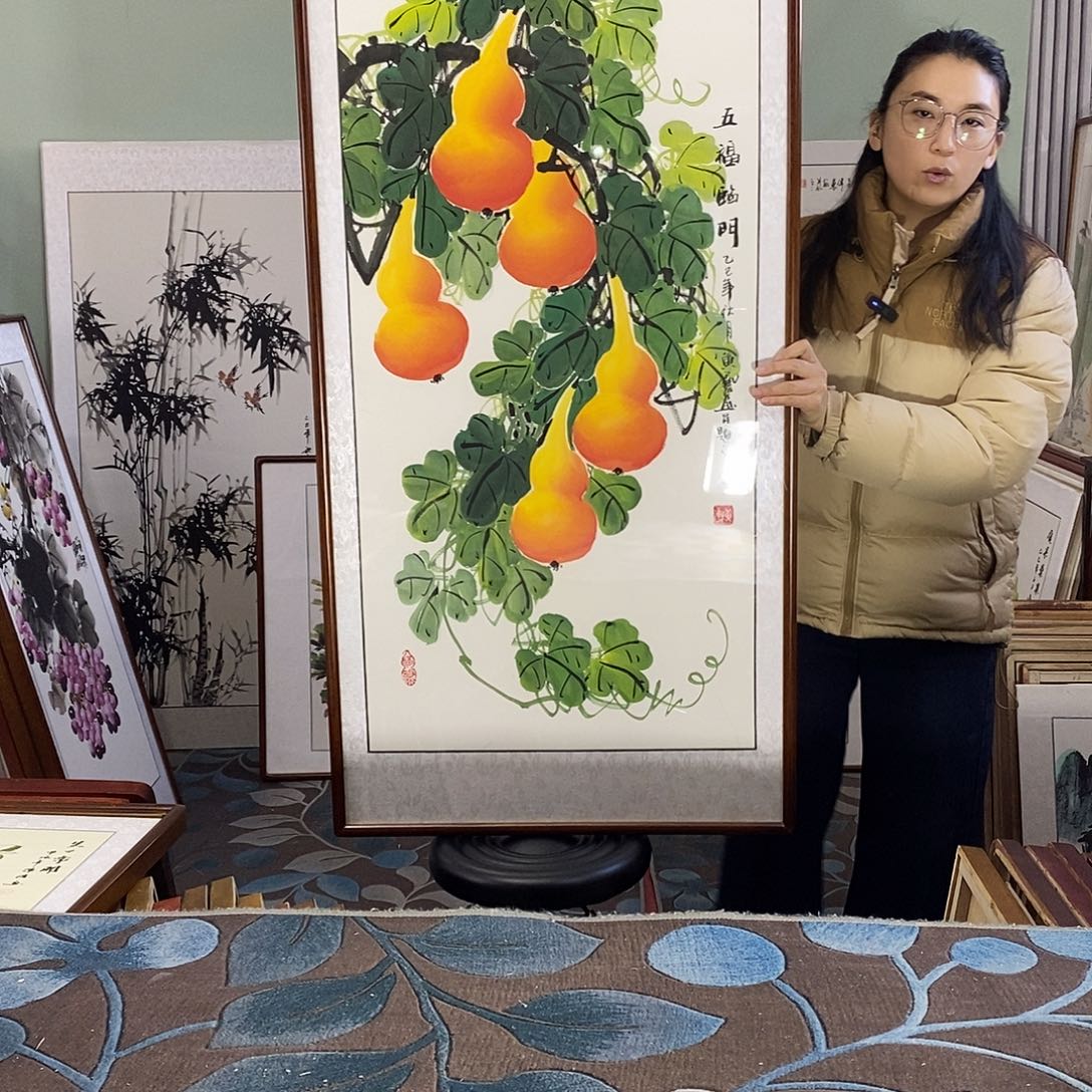 国画62✖️122手写手绘国画作品带框包邮