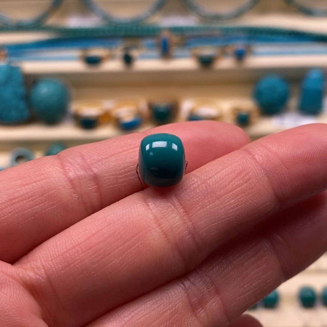 绿松石未镶嵌珠宝奇石直径9.5×8.1老型