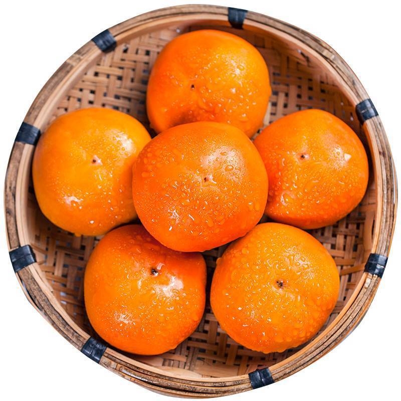 【淘天然】新鲜柿子阳丰巧克力脆柿子4.5斤甜柿子硬柿子削皮即食商品图