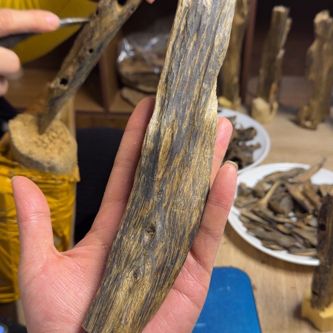 沉香碎屑沉香绿棋楠沉香原料虫漏63克