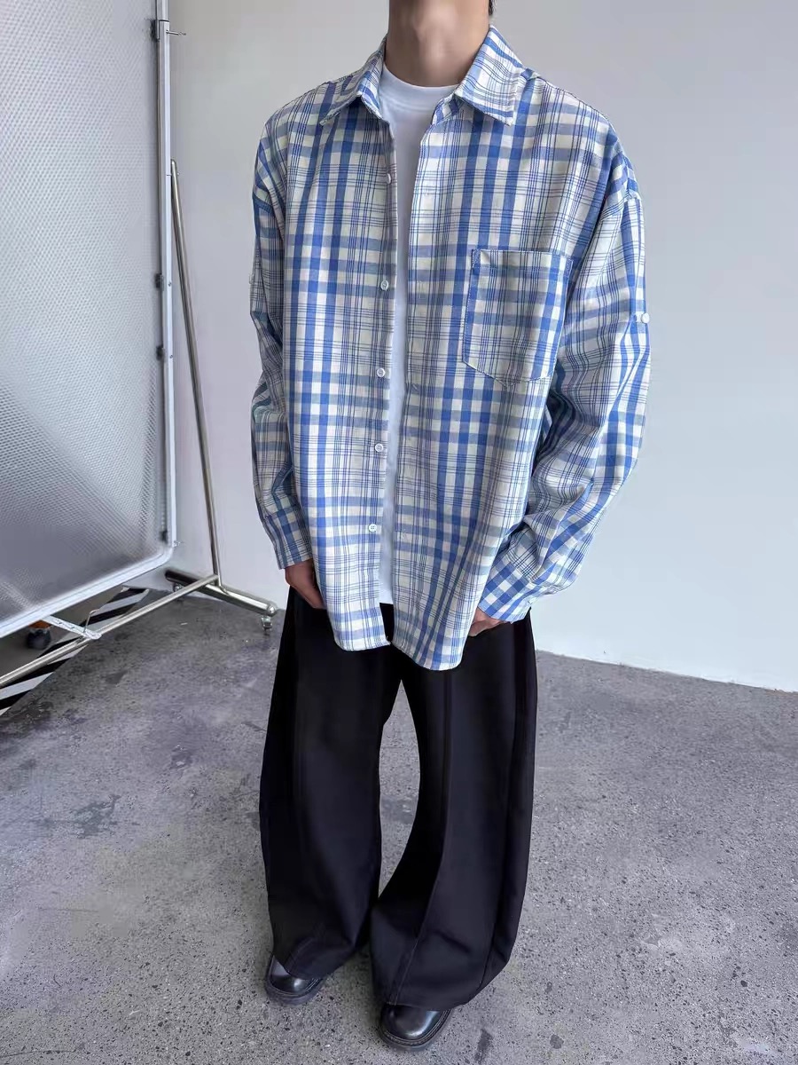 某保129！cleanfit格子衬衫男女