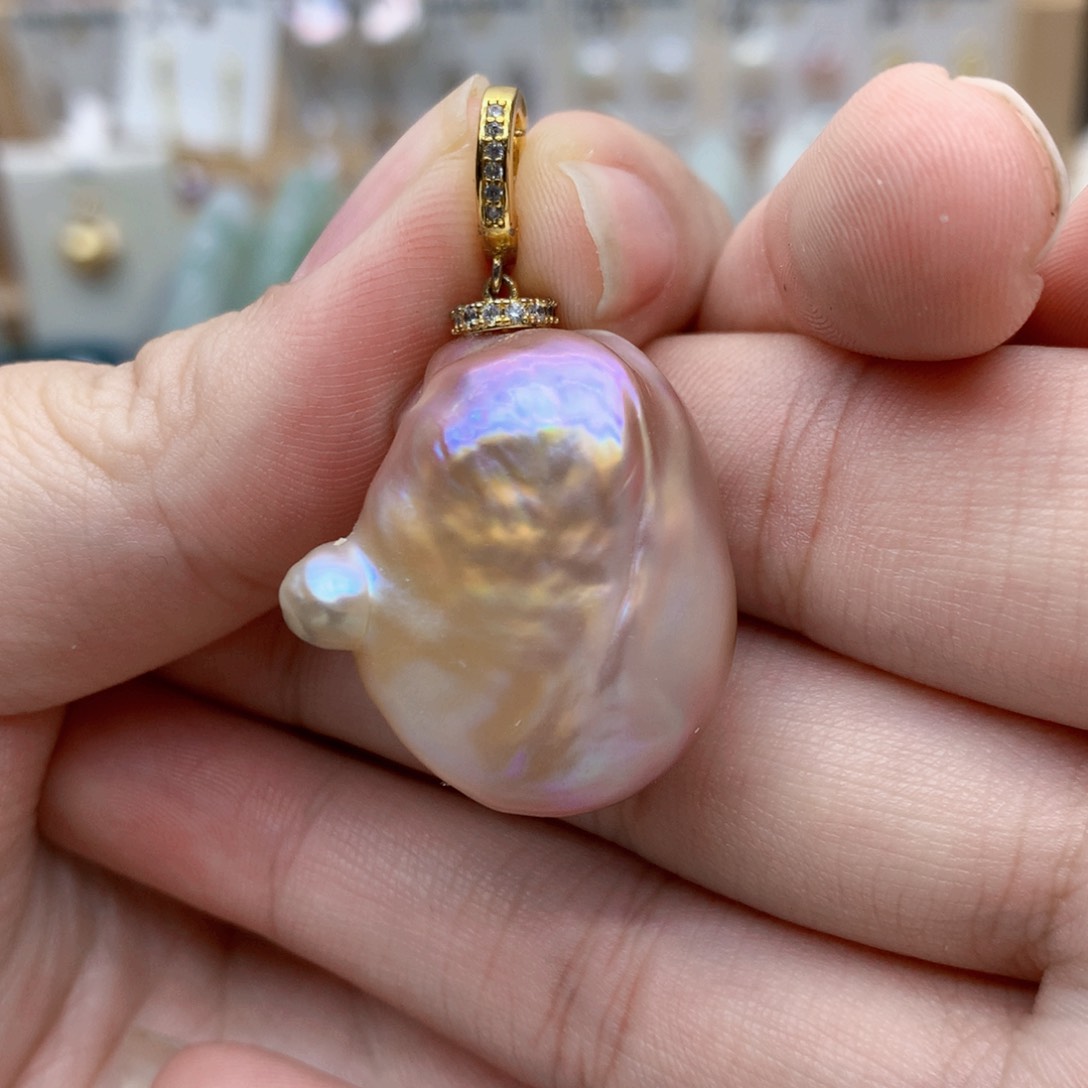 淡水珍珠颈饰银S925镶嵌