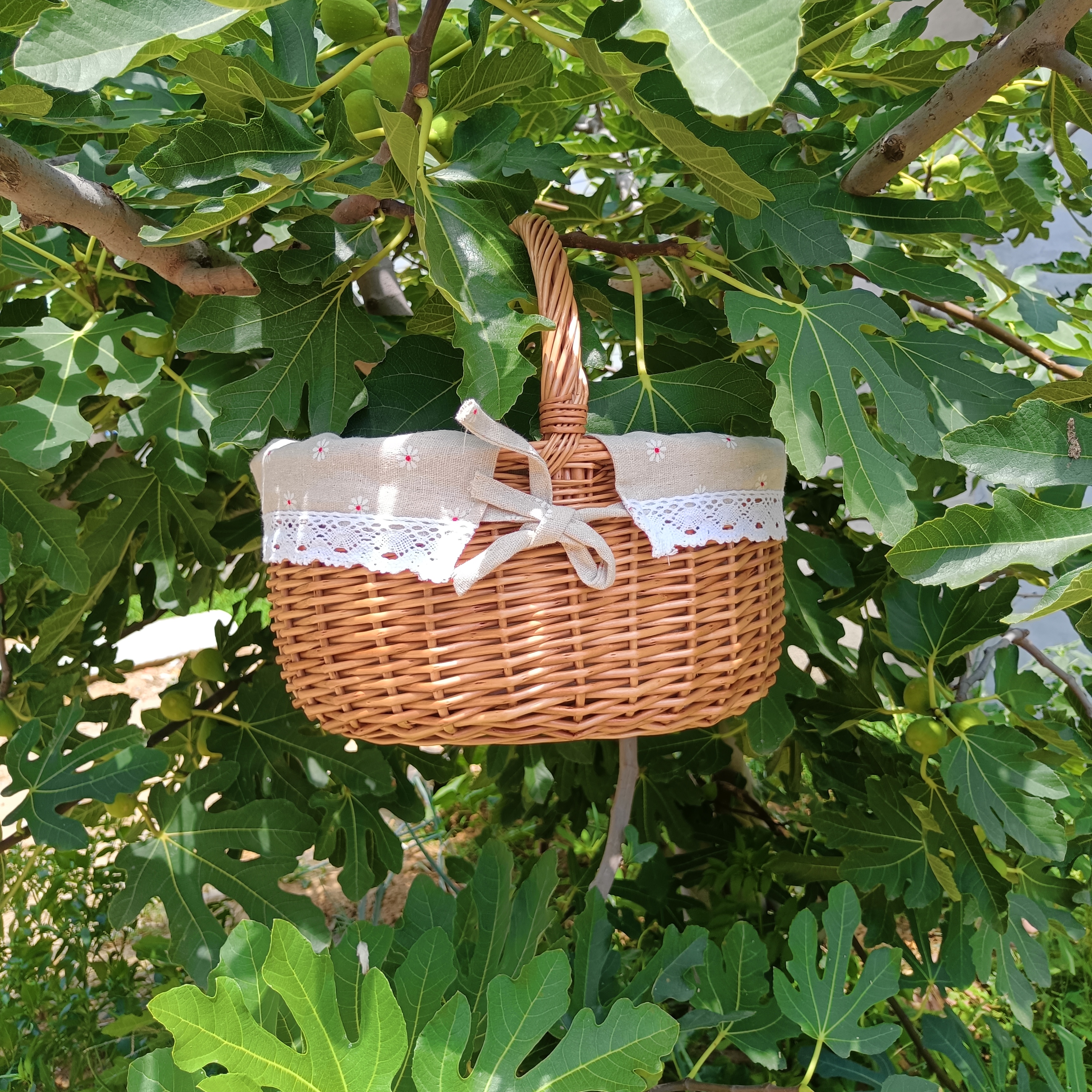 多功能植物柳条手工小篮子野餐篮水果篮购物篮收纳篮默认微瑕