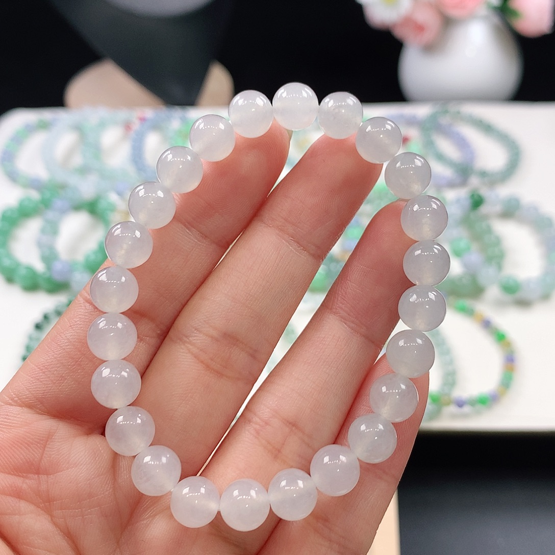 翡翠未镶嵌手链7.8mm