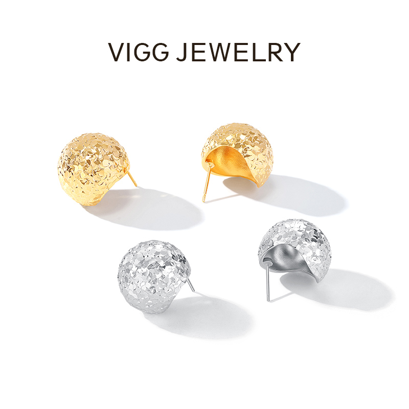 VIGG 铜合金耳饰 碎冰球耳钉 时尚简约百搭饰品