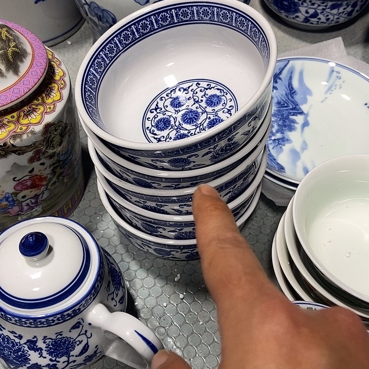 瓷片景德镇陶瓷碗6寸6个