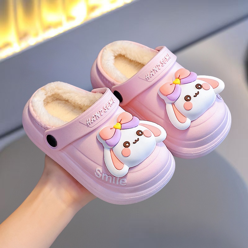 防水亲子儿童棉拖鞋女童冬2025新款室内家居防滑厚底加绒棉拖女鞋