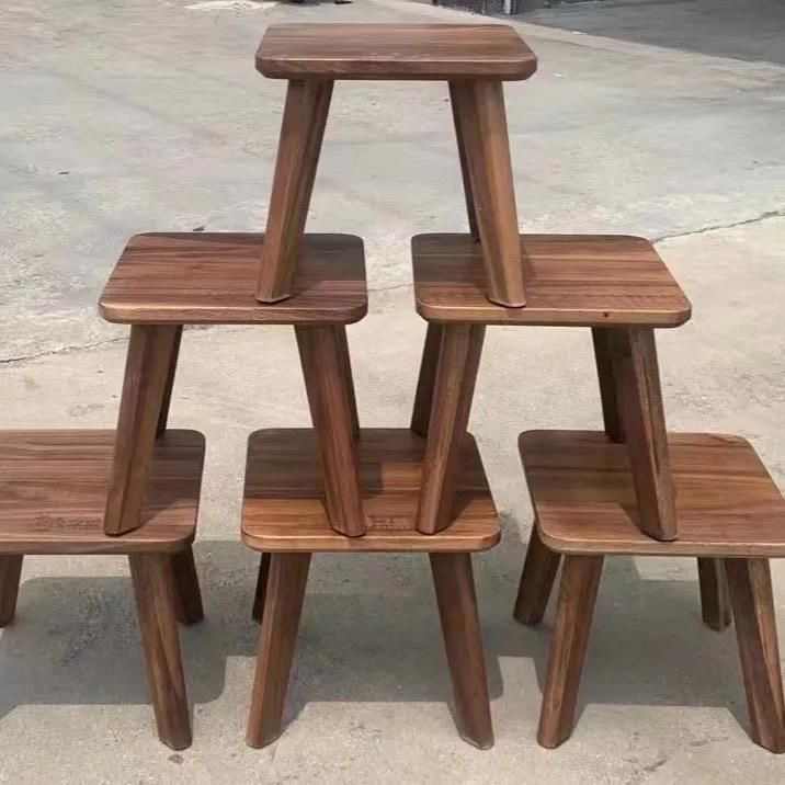 北美黑胡桃钻石凳儿童凳换鞋凳实木凳高档实木凳客厅板凳家用简约