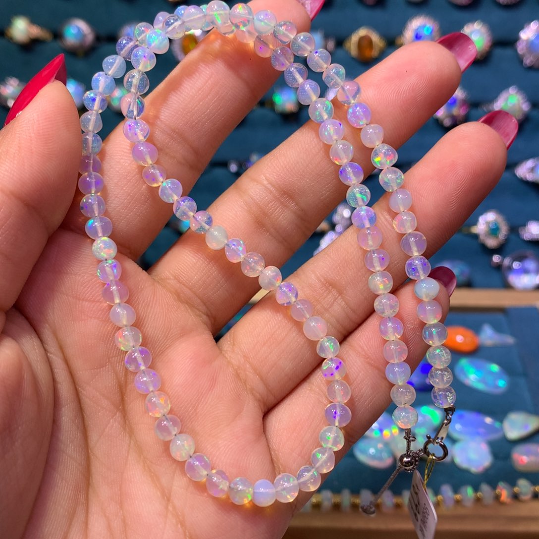 欧泊银S925镶嵌项链款