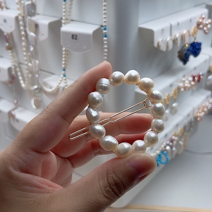 未镶嵌发夹淡水珍珠