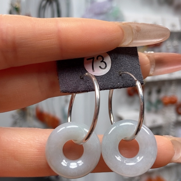 【闪购商品】翡翠耳饰银S925镶嵌耳饰