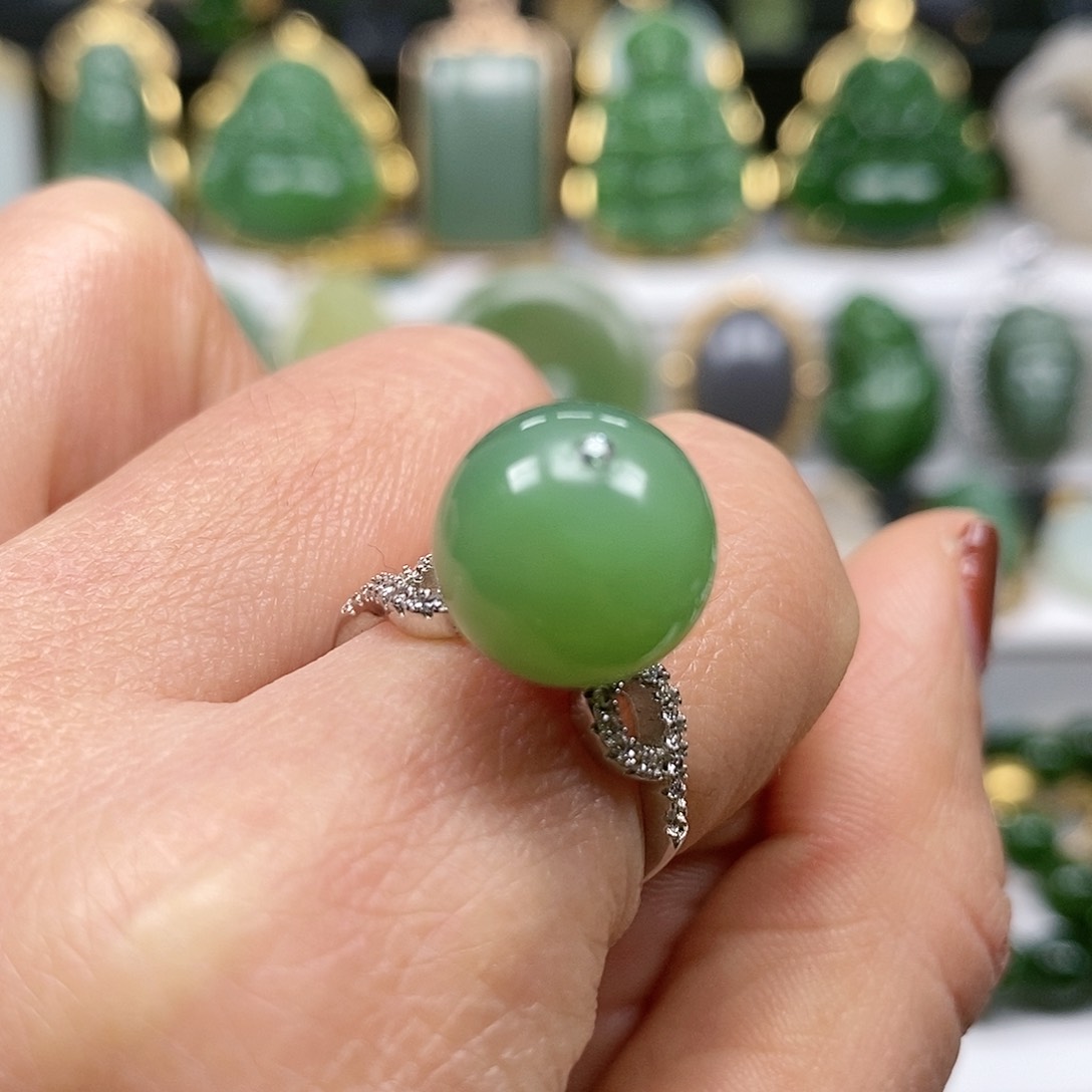 和田玉颈饰银S925镶嵌