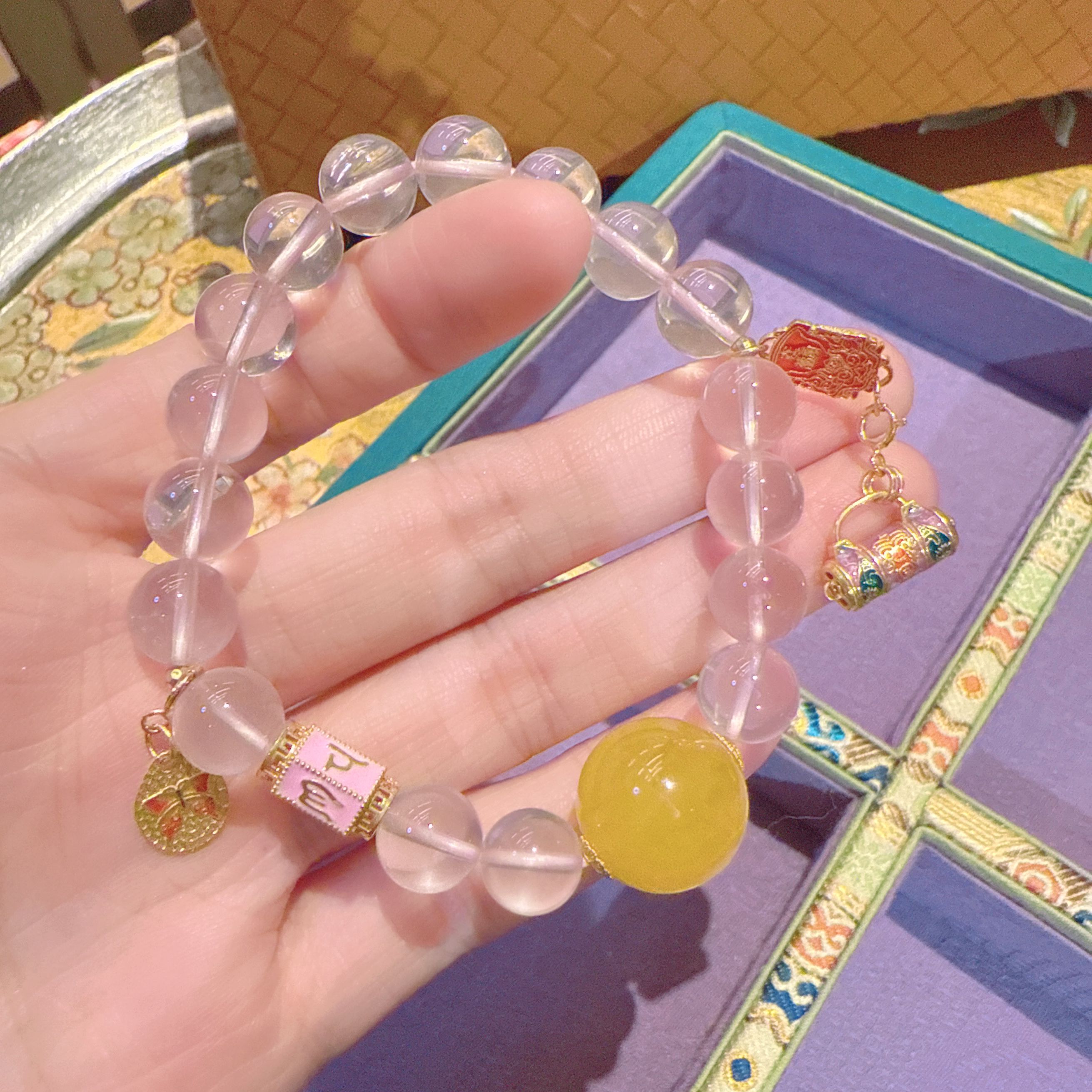 D39未镶嵌粉水晶手串25216