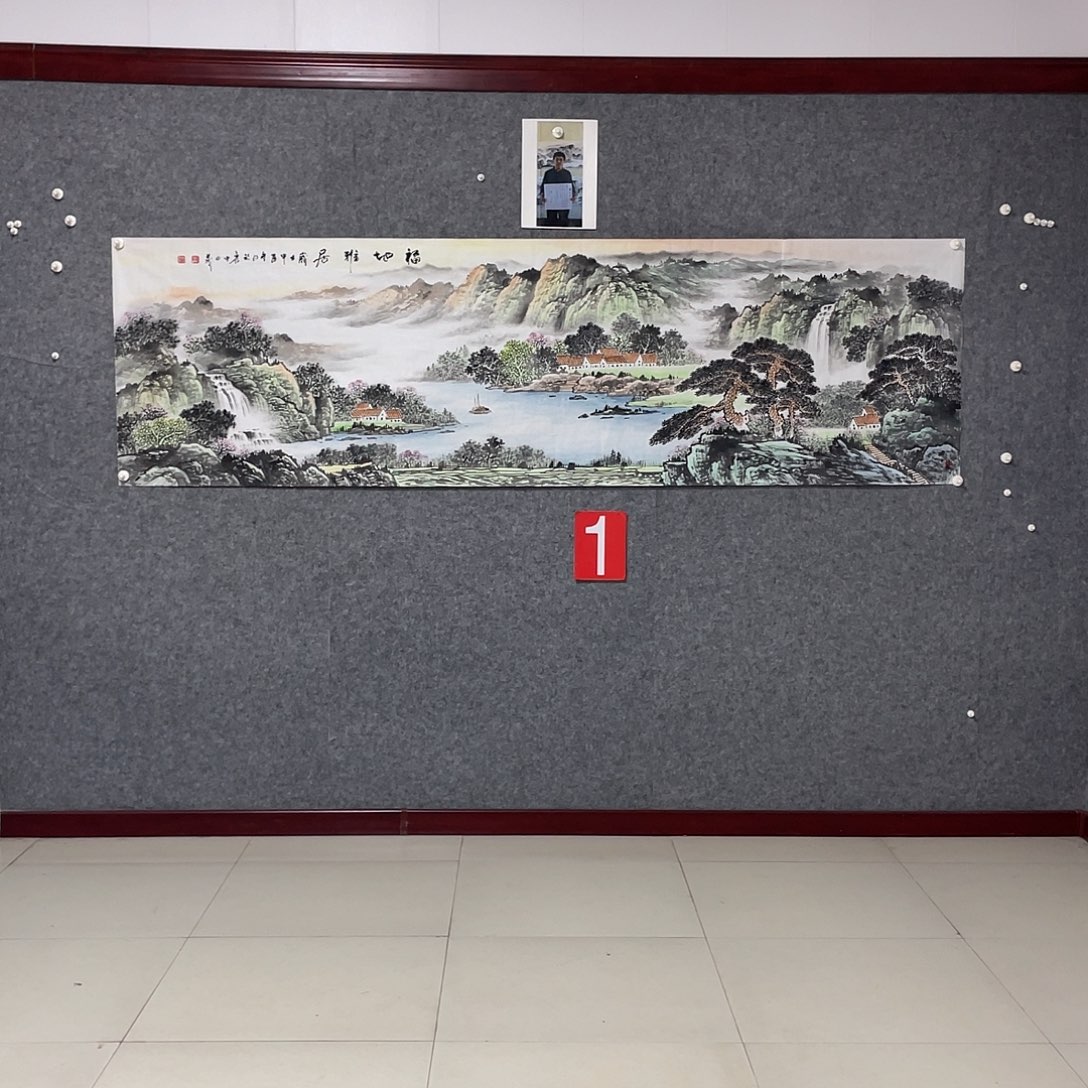 国画鑄*八尺对开画芯 捡漏