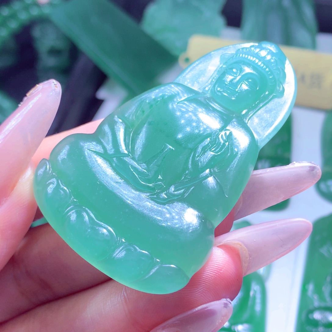 定制翡翠未镶嵌天然缅甸翡翠A货毛货挂件