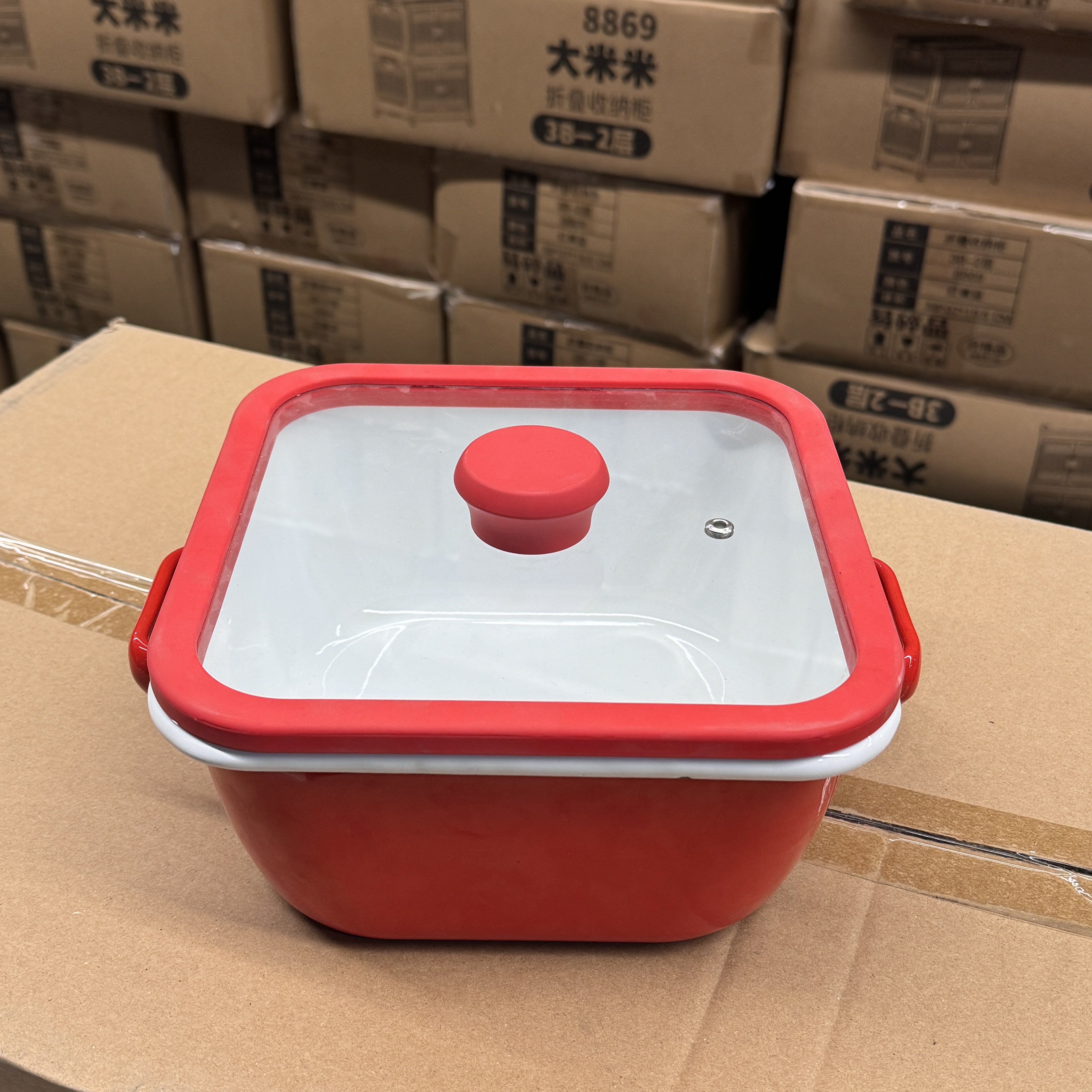 22CM珐琅搪瓷方锅，全灶具通用