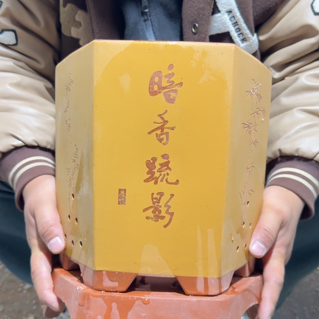 紫砂花盆口径20 19高度22厘米