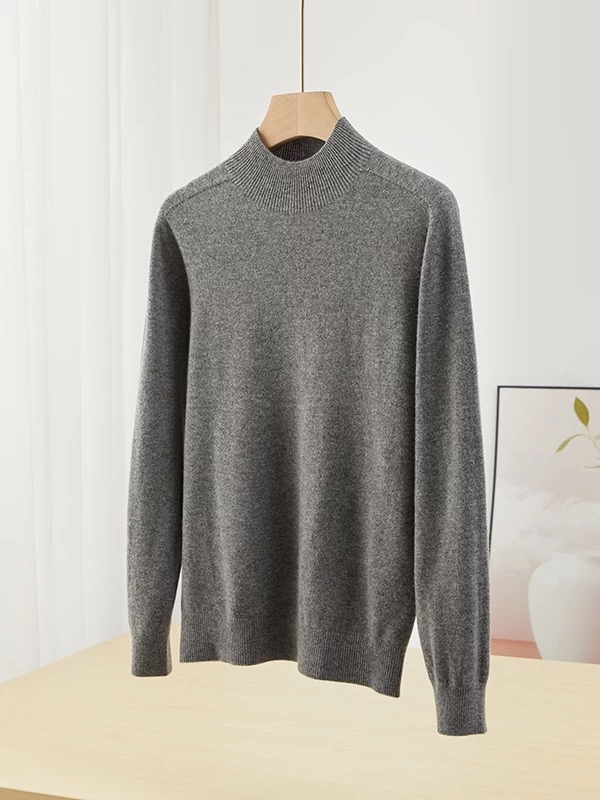 九针加厚100羊毛衫半高领女士冬季打底