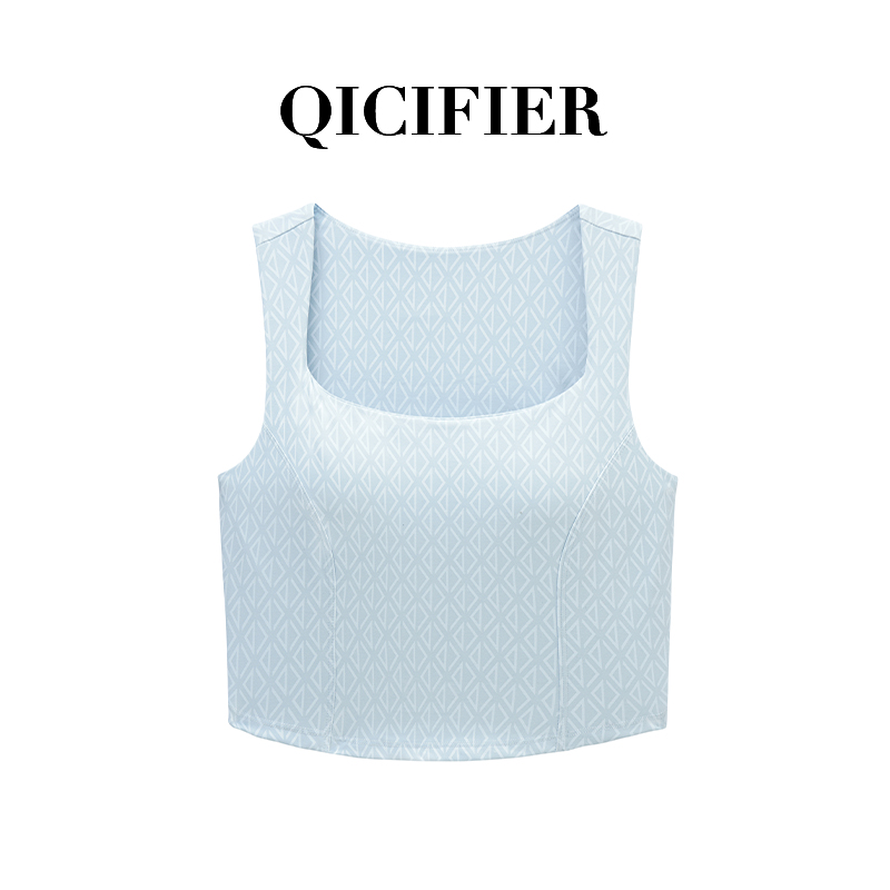 qicifier法式复古 设计款运动背心 5138