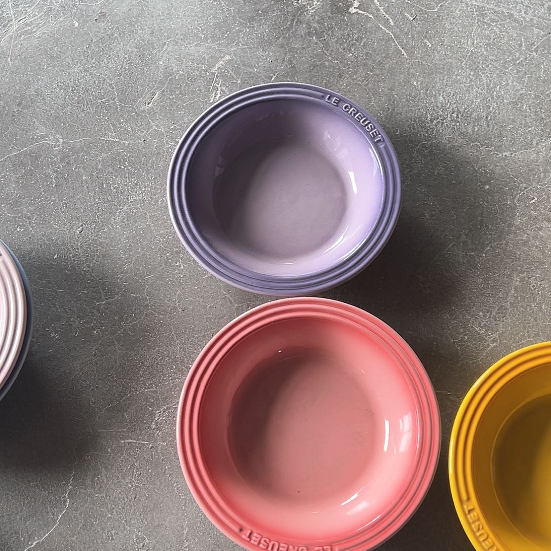 陶瓷 瑕疵 大餐前 深粉 浅紫色